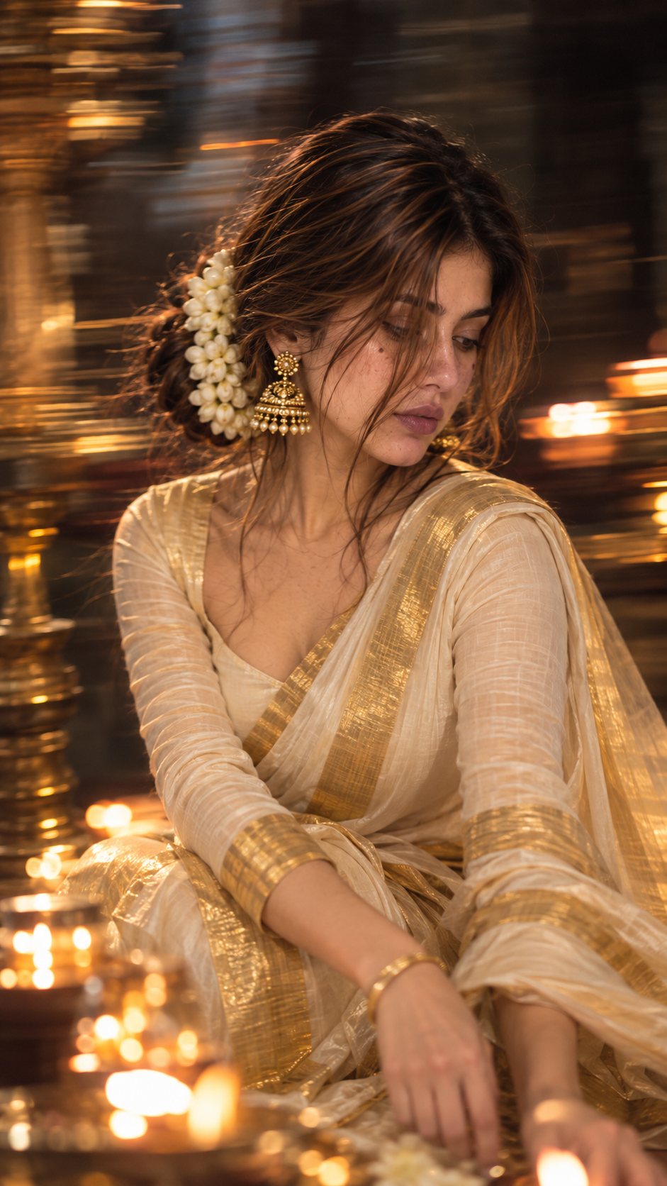 create South Indian saree Motion Blur image with just one Prompt — ChatGPT result 4