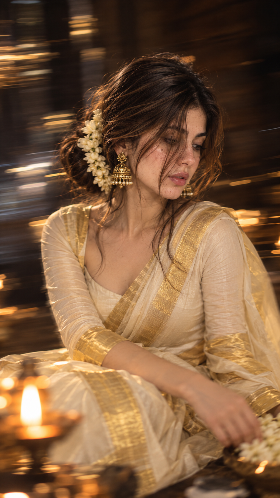 create South Indian saree Motion Blur image with just one Prompt — ChatGPT result 1