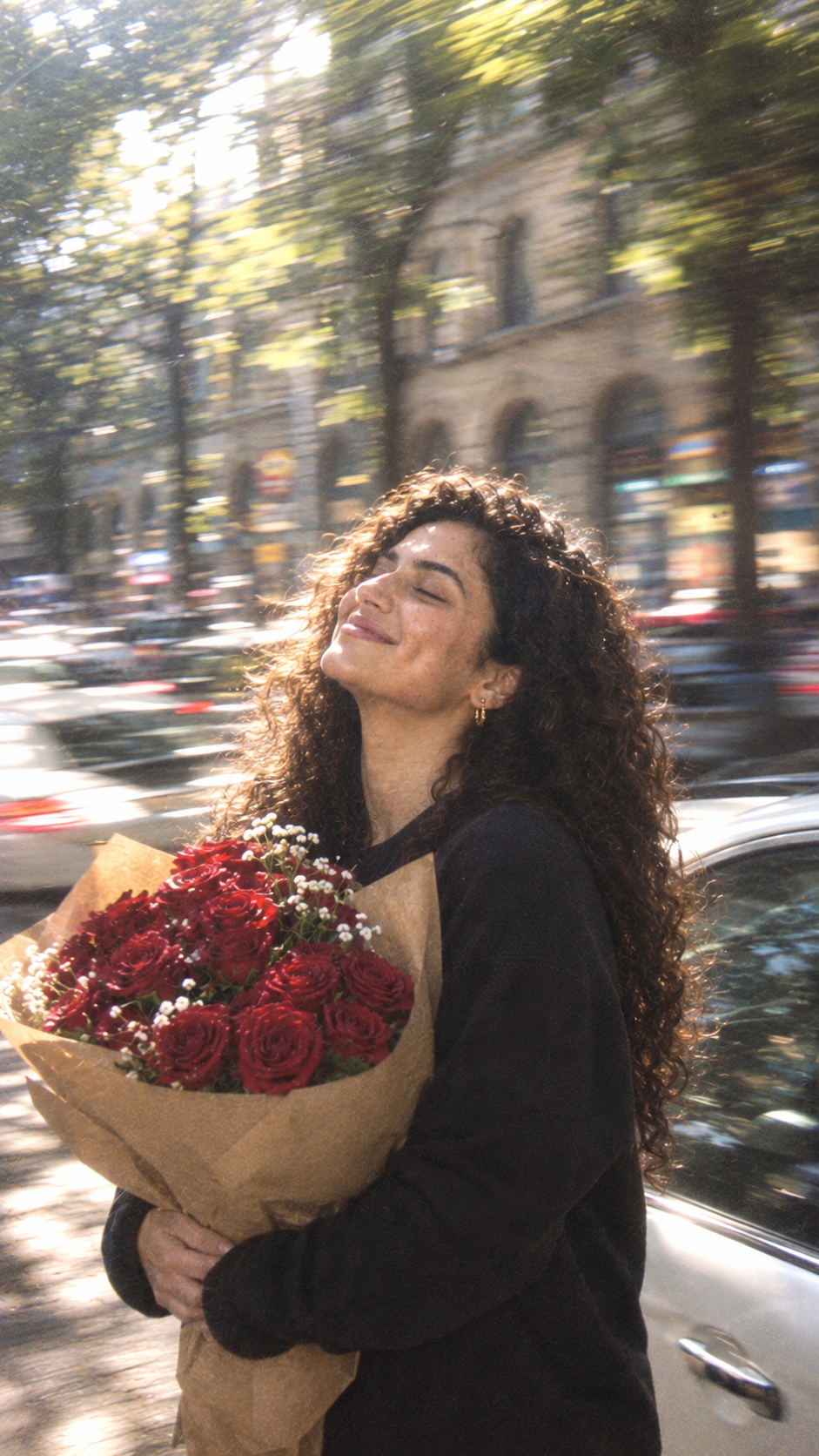Red Roses Street Dreamy Image Prompt for Girls Easy To Use — ChatGPT result 1