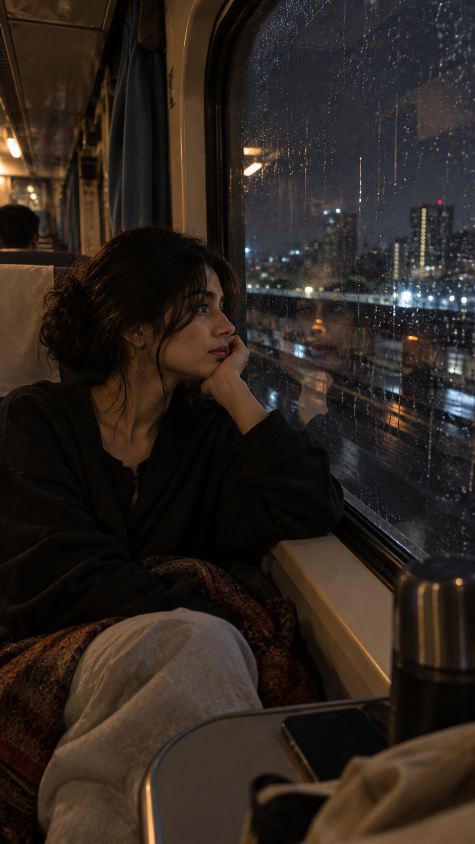 Rainy Train Window Photo For Male And Female Easy to Use Prompt — ChatGPT result 1