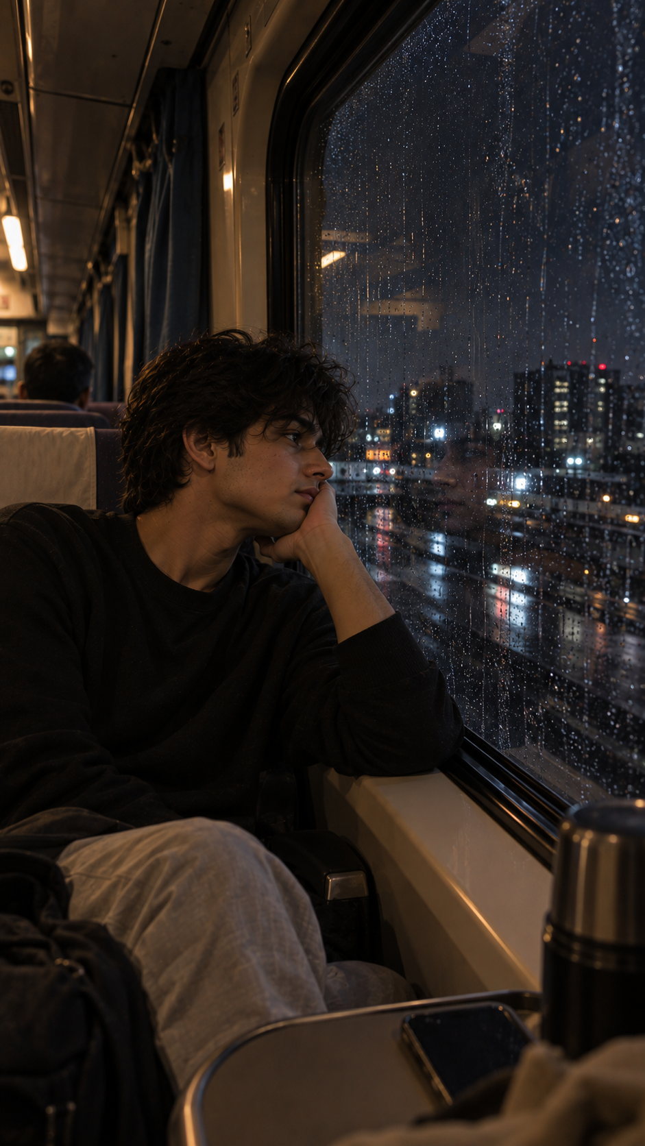 Rainy Train Window Photo For Male And Female Easy to Use Prompt — ChatGPT result 2