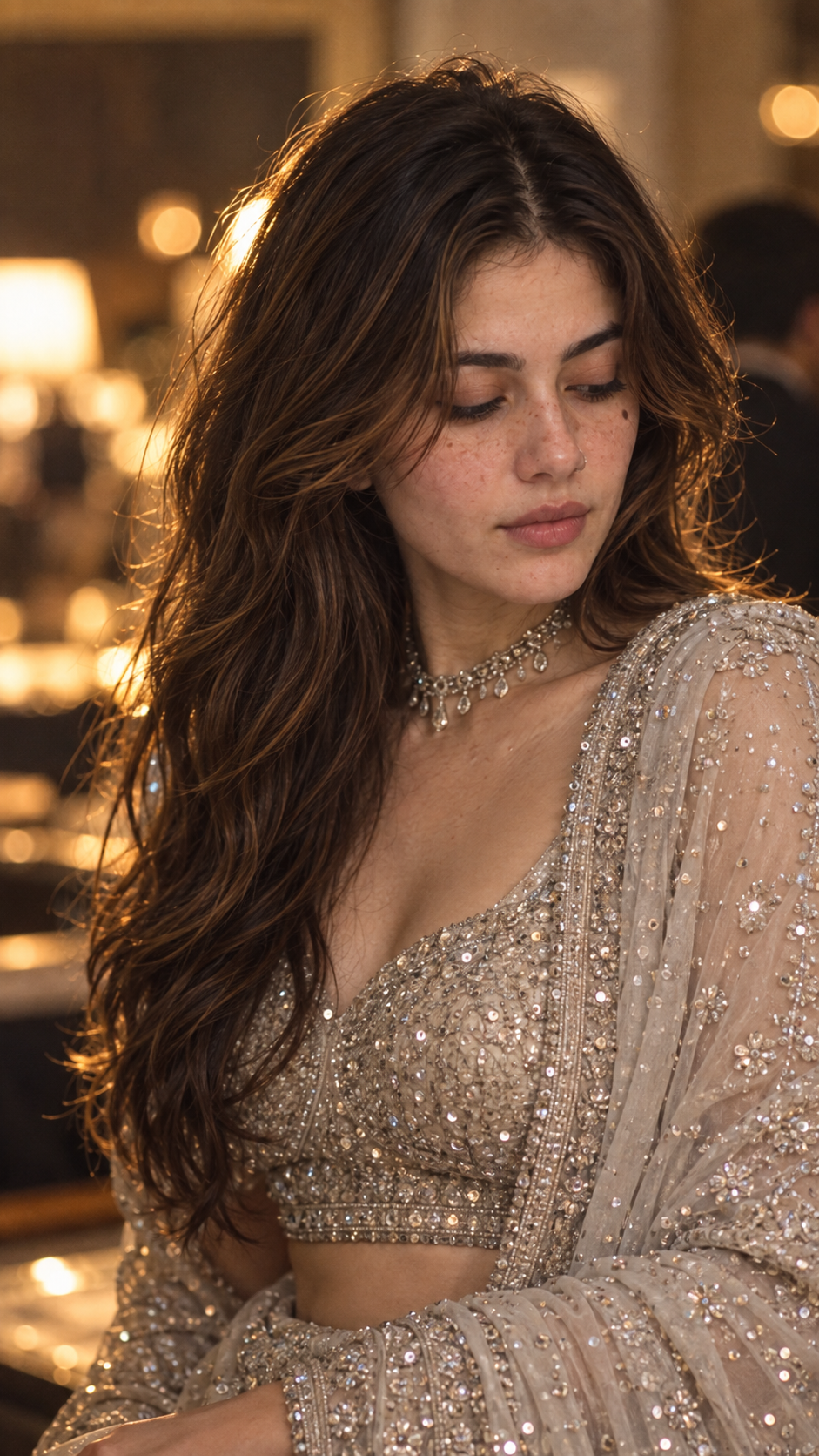 create Silver Sparkle Portrait image using a single prompt — ChatGPT result 1