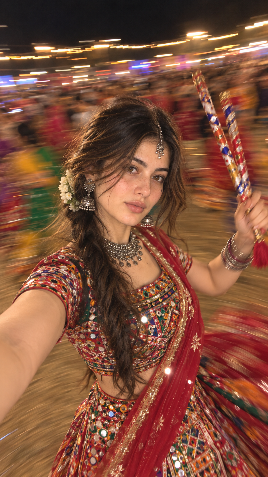 Turn your normal image into navratri selfie photo — ChatGPT result 1