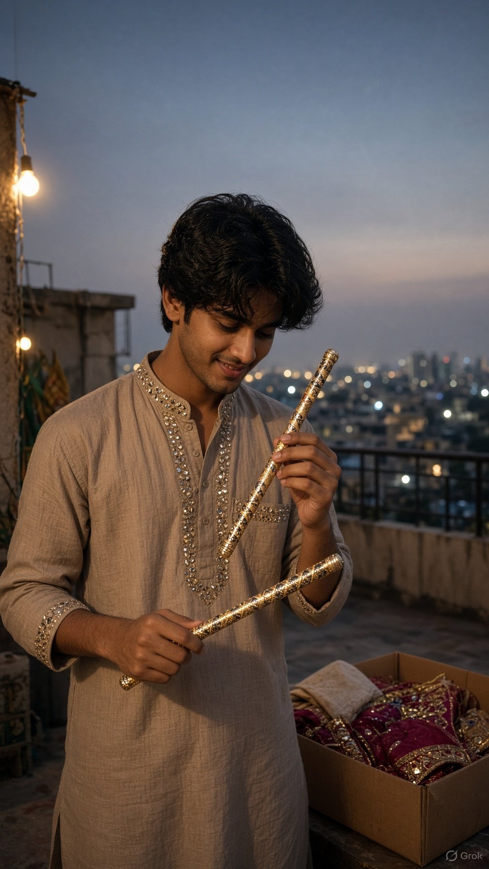 Dandiya Sticks Photo Prompt For Navratri Festival — Grok result 2