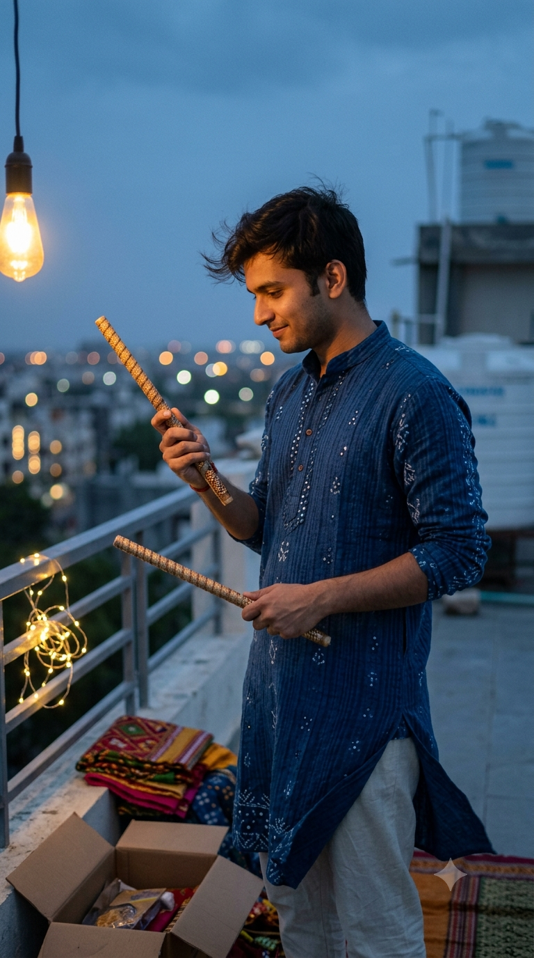 Dandiya Sticks Photo Prompt For Navratri Festival — Gemini result 2