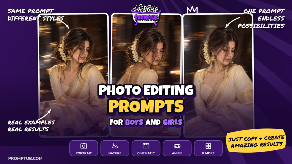 create South Indian saree Motion Blur image with just one Prompt — Cinematic Onam saree portrait with jasmine flowers, golden jewelry, soft motion blur