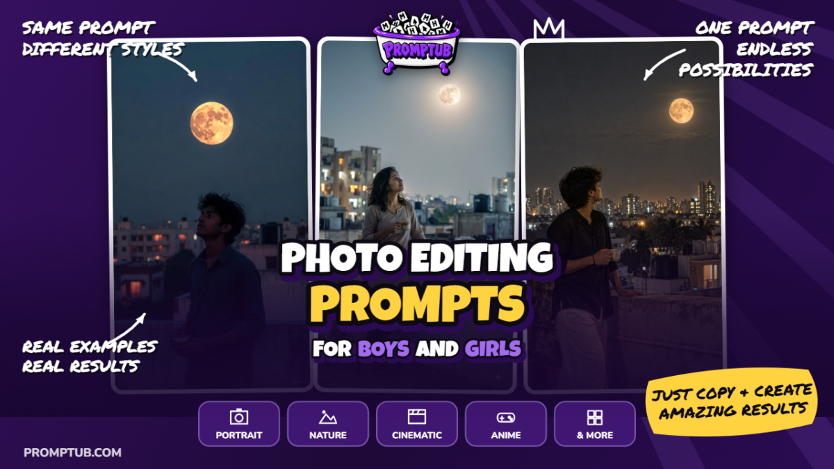 Harvest Moon Rooftop — Cinematic Moonlight AI Photo Prompt — AI generated preview
