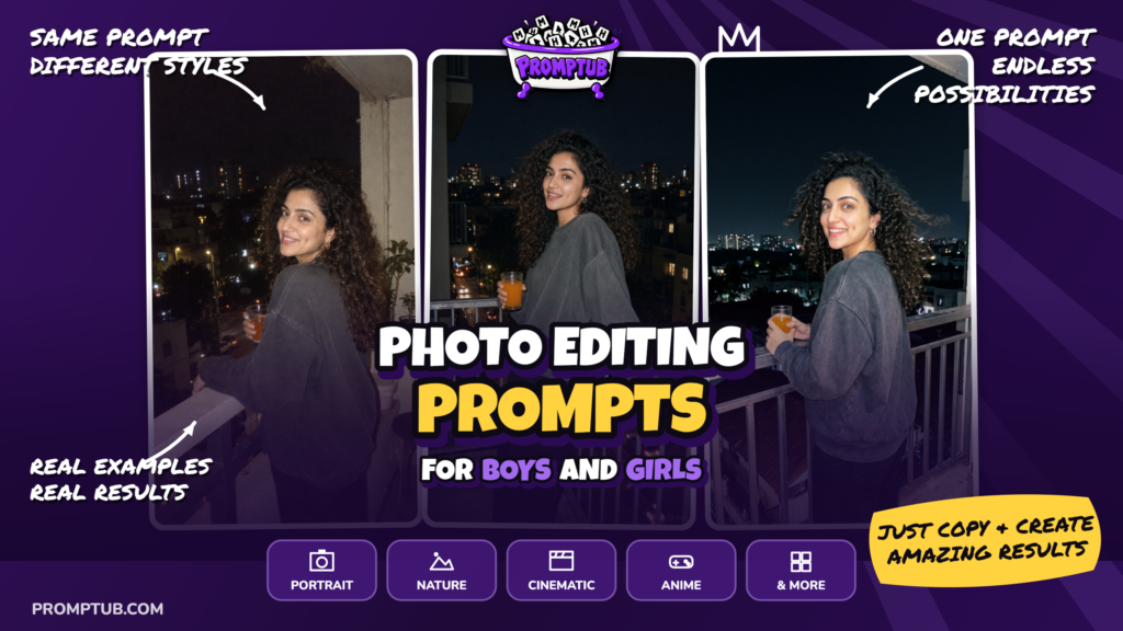 How to make Midnight Balcony Flash image using single prompt — A candid midnight balcony portrait with harsh flash, early-digital-camera texture, and an
