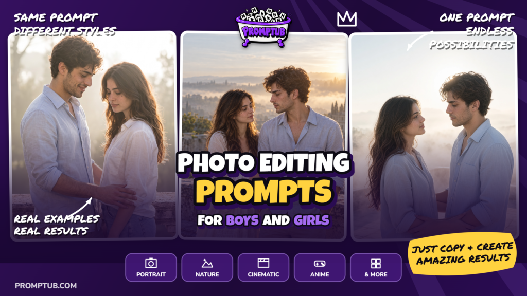 Sunrise Couple Portrait photo Prompt. create sunrise photo for couple — Two people on a terrace at sunrise in soft ethnic wear, both