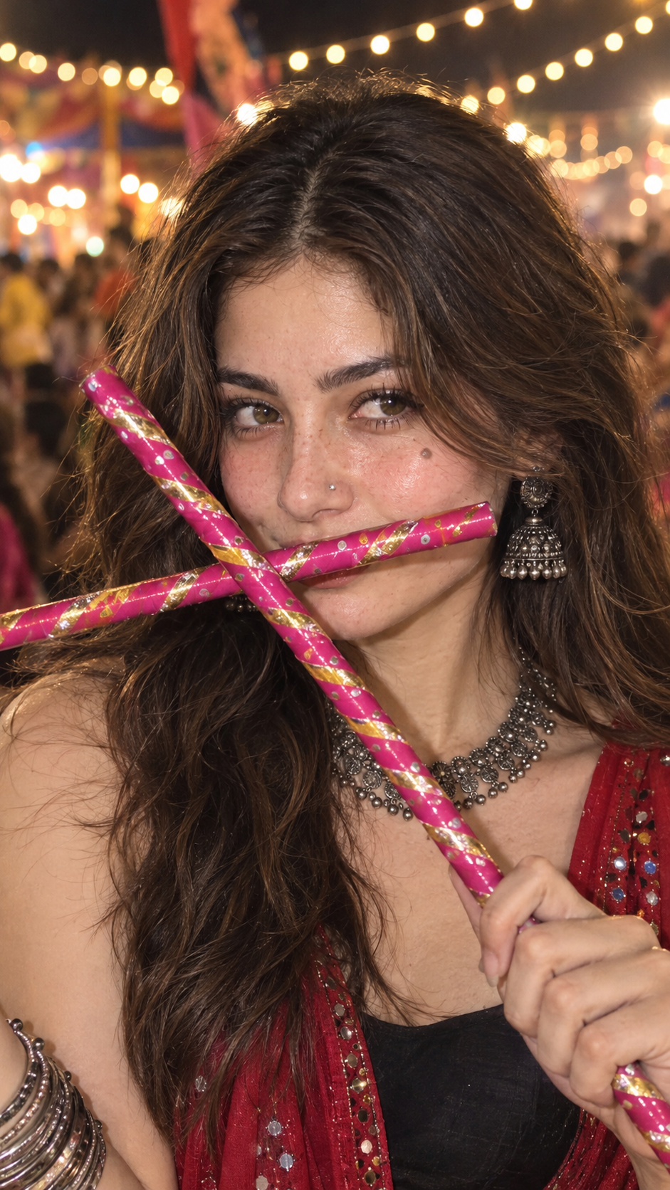 Create This Navratri Dandiya Close-Up Portrait Photo– AI Photo Prompt — ChatGPT result 1
