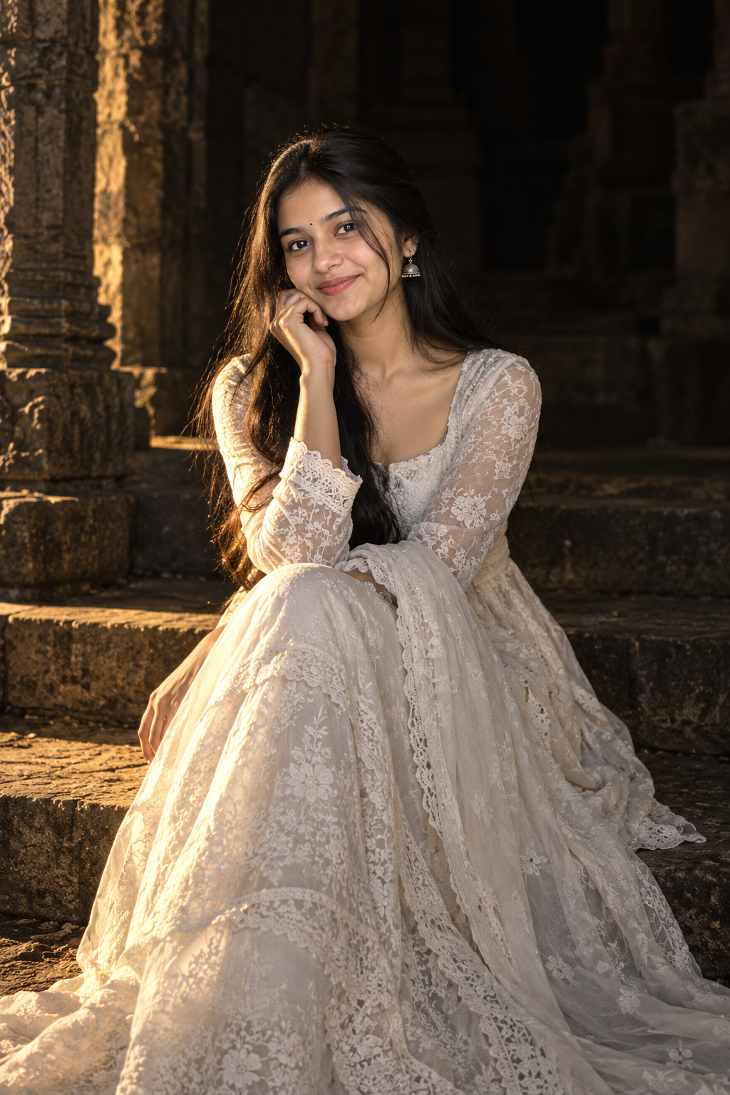 Cinematic White Dress AI Photo Prompt | One Easy Prompt — ChatGPT result 1