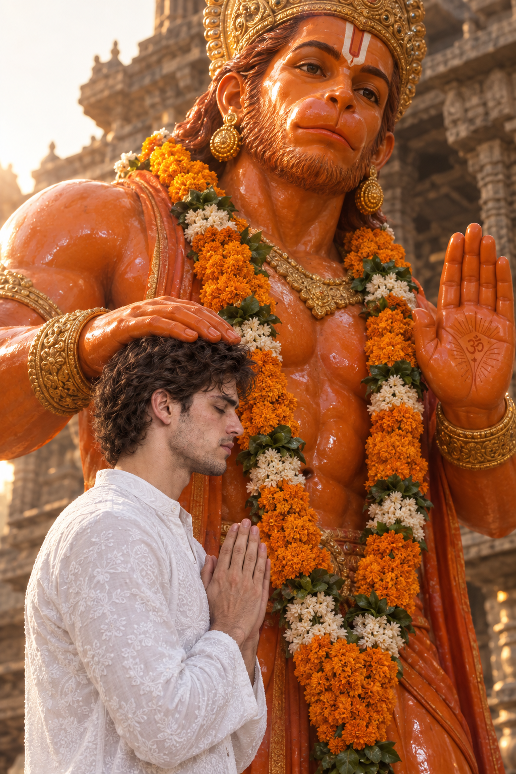 Photo with Hanumanji prompt – convert your normal photo into this — ChatGPT result 1