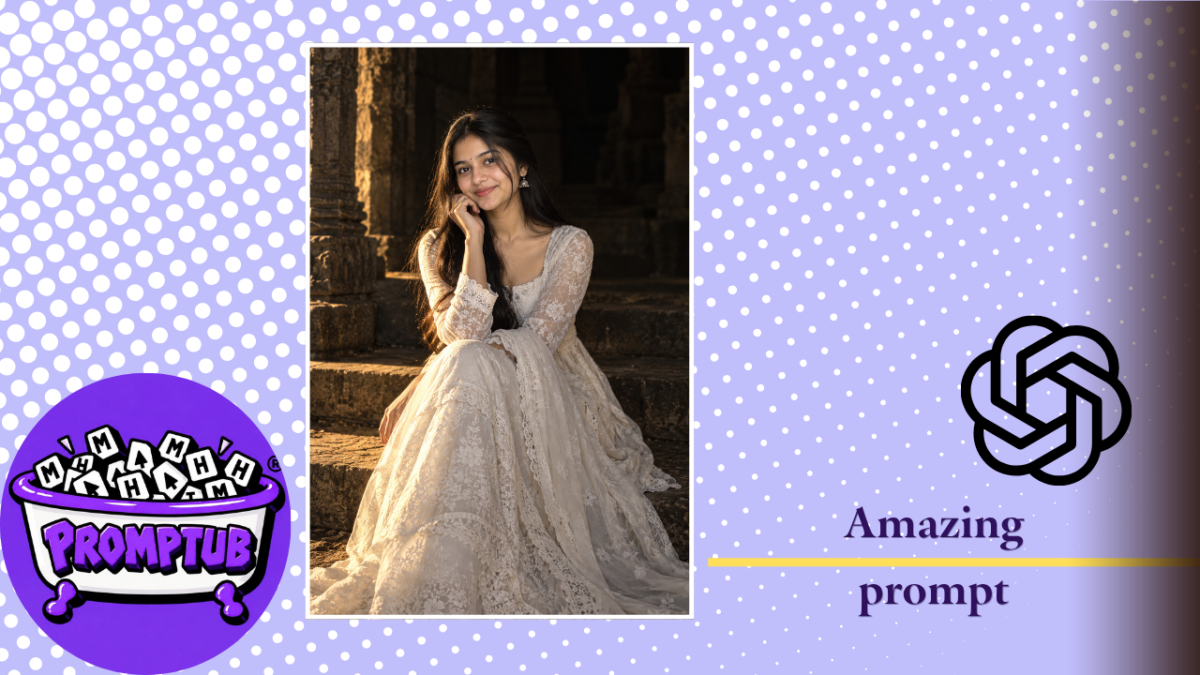 Cinematic White Dress AI Photo Prompt | One Easy Prompt — Create a realistic cinematic AI portrait in a flowing white lace dress